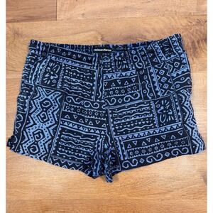 VTG Neiman Marcus Mens Blue Black Tribal Print Lined Swim Trunks Shorts  Medium